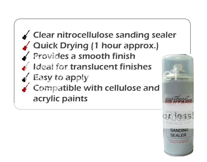 Clear Nitrocellulose Sanding Sealer Aerosol 400ml For Guitars